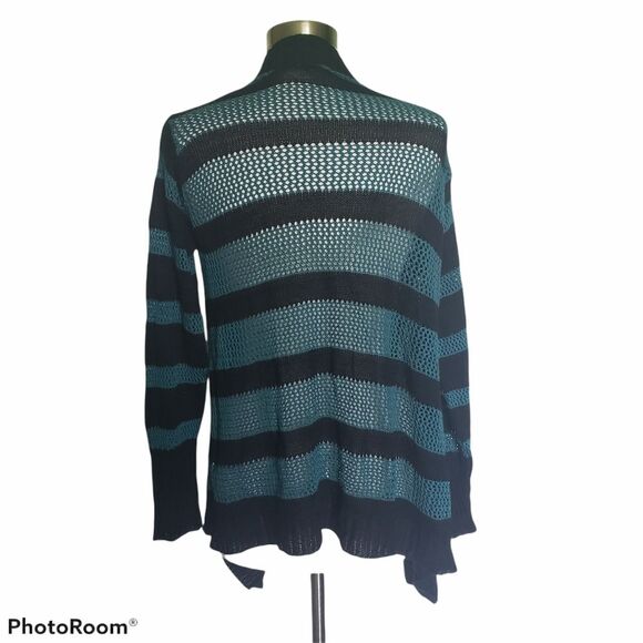 BONGO Striped Open Front Cardigan - XL - Picture 5 of 8